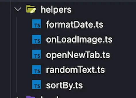 helpers folder react structure 2025